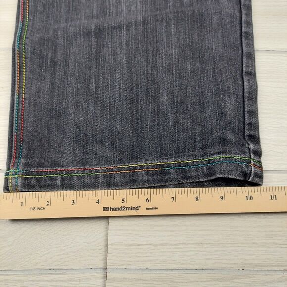 Regal Jeans Mens 40 Black Baggy Hip Hop Embroidered Wide Leg Y2K 38x31.5 Street - Picture 12 of 12